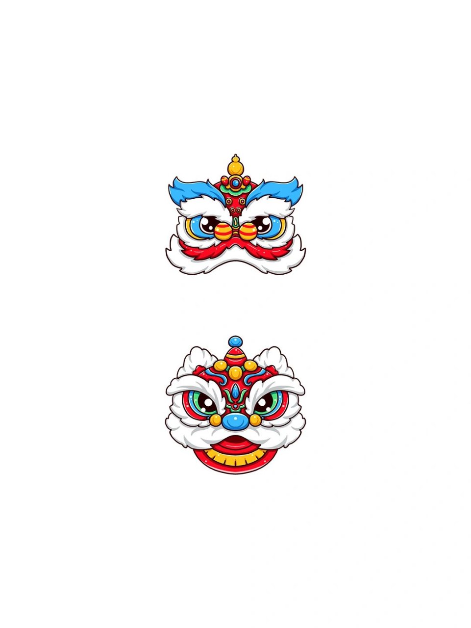 醒狮狮子头png素材分享