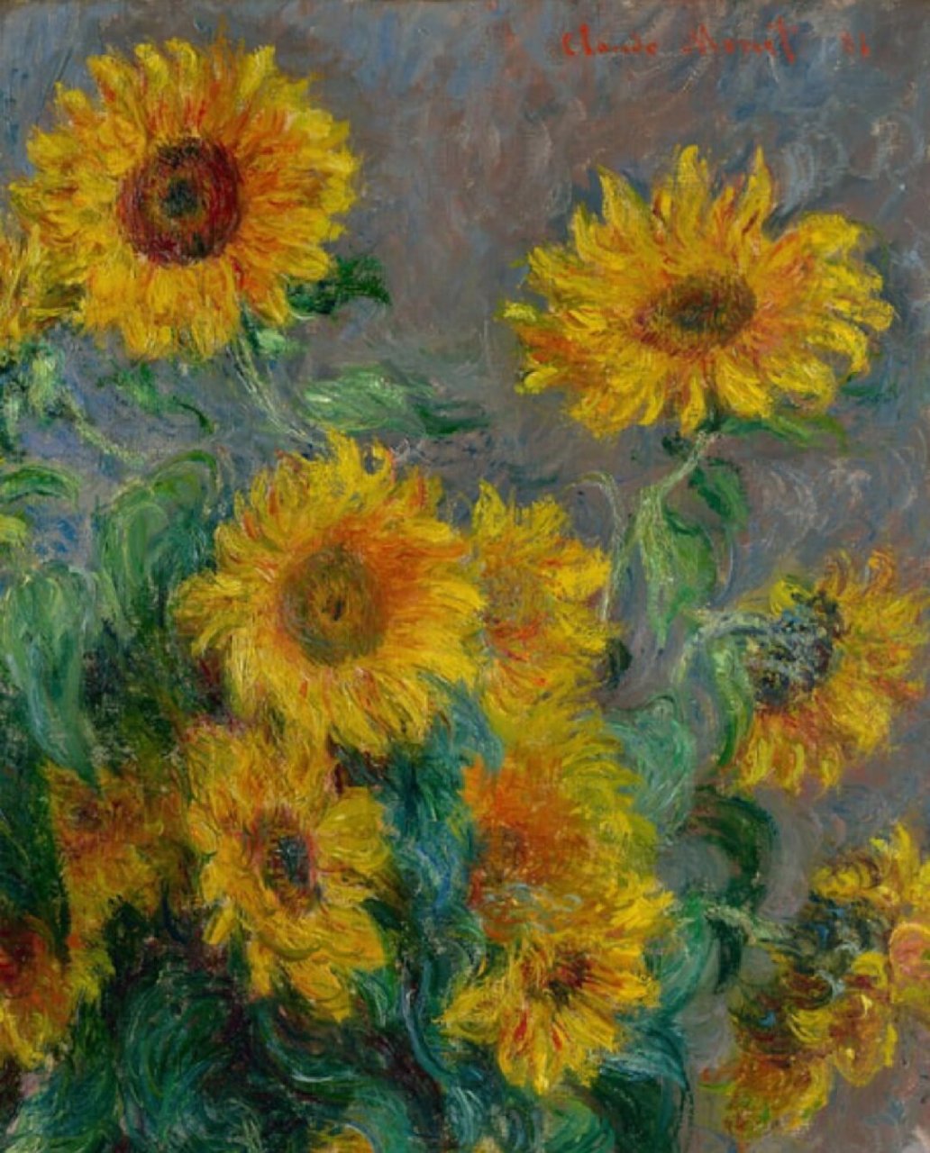 世界名画 《向日葵的花束》  莫奈的《向日葵的花束》  《向日葵的