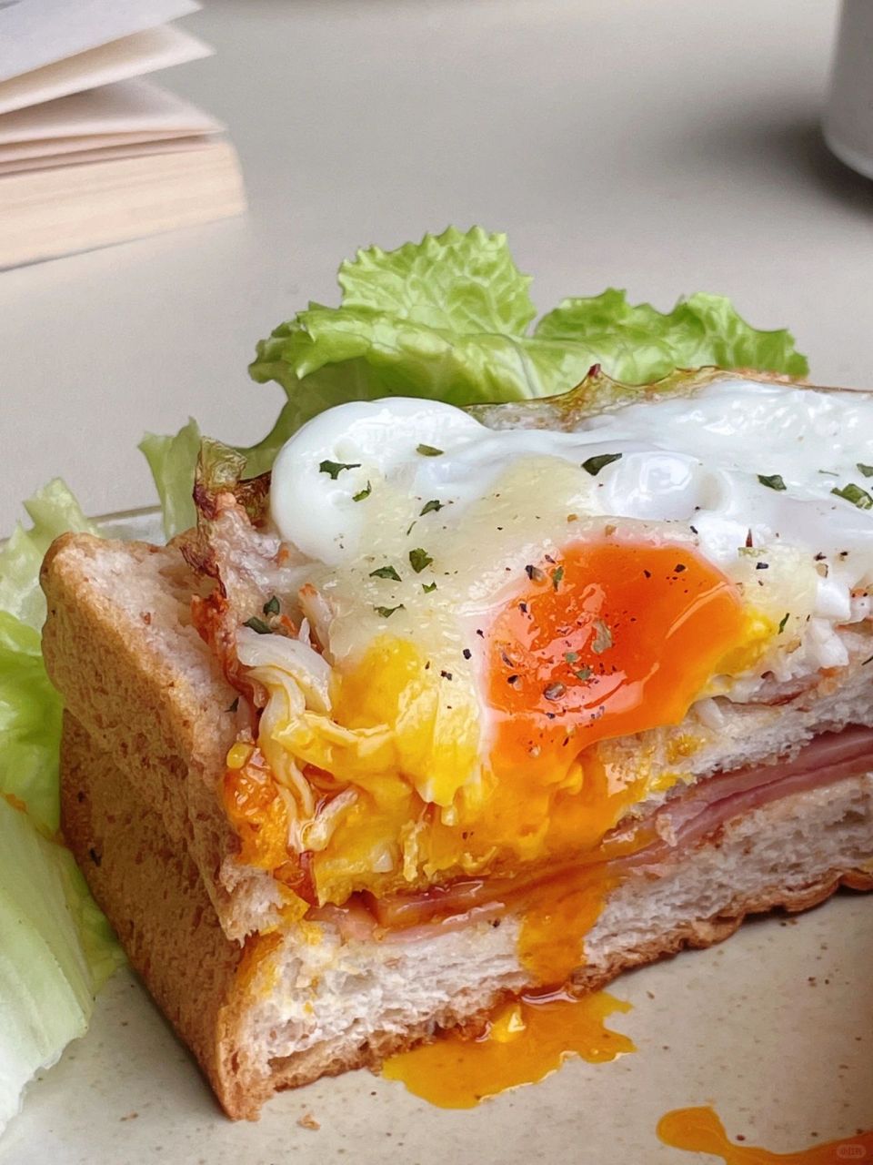 芝士蟹柳窝蛋三明治快手早餐 食材全麦面包可生食鸡蛋蟹柳 火腿低脂