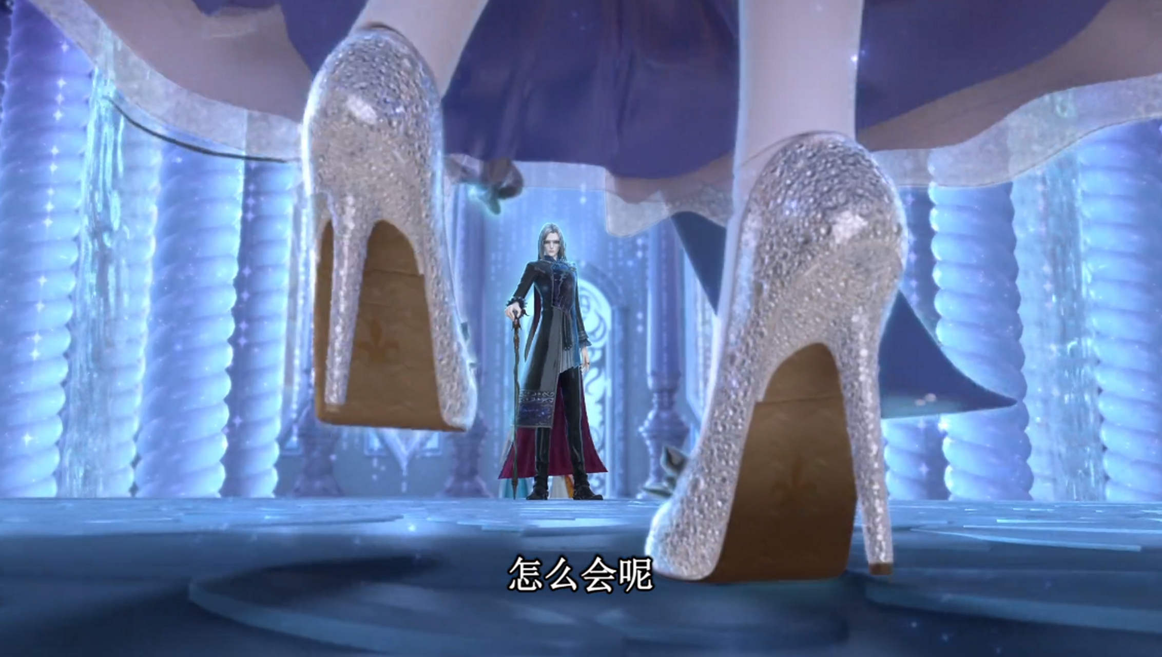 叶罗丽#银尘的鞋有颗粒感,齐娜穿红高跟踮起脚,莫纱的玫红磨砂鞋最