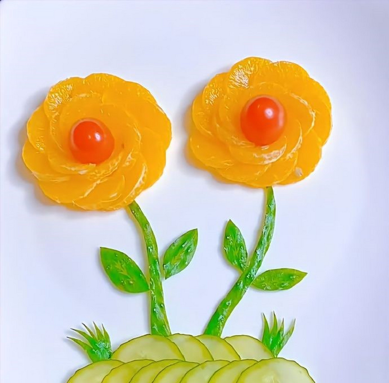 砂糖橘摆盘  又到吃橘子的季节,来一份赏心悦目的花式摆盘