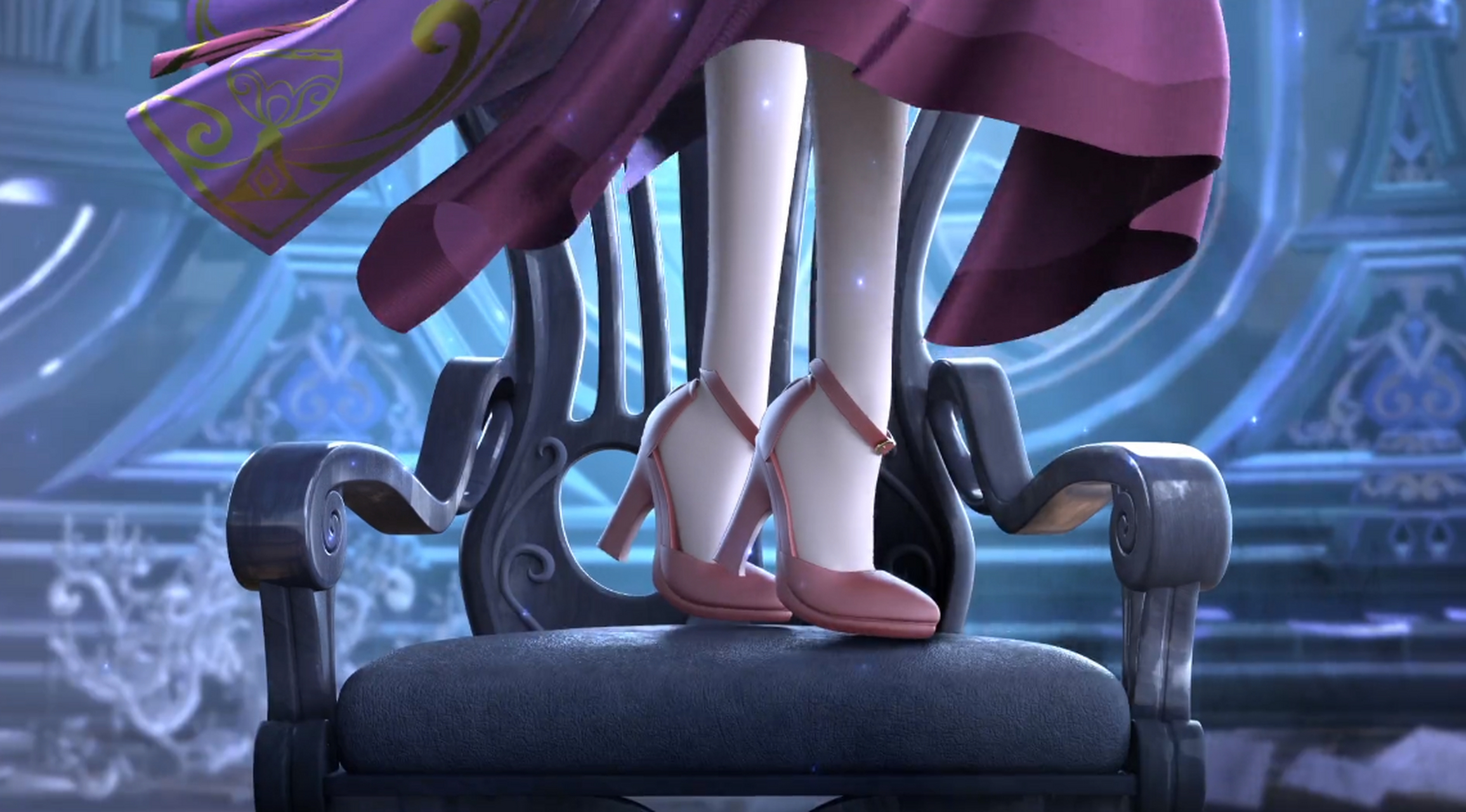 叶罗丽#银尘的鞋有颗粒感,齐娜穿红高跟踮起脚,莫纱的玫红磨砂鞋最