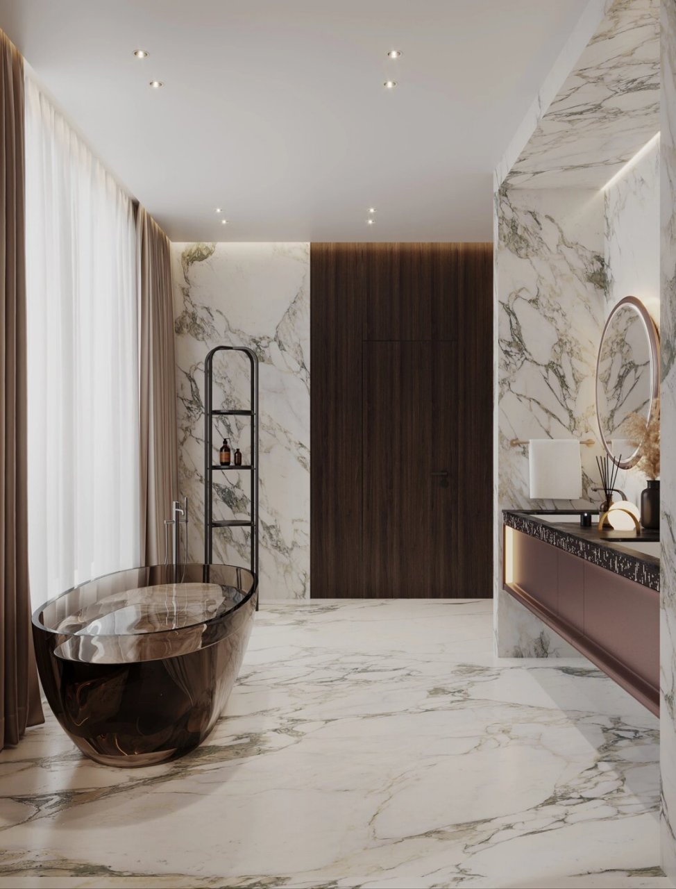 轻奢风格卫生间装修,精致优雅,高级感满满!