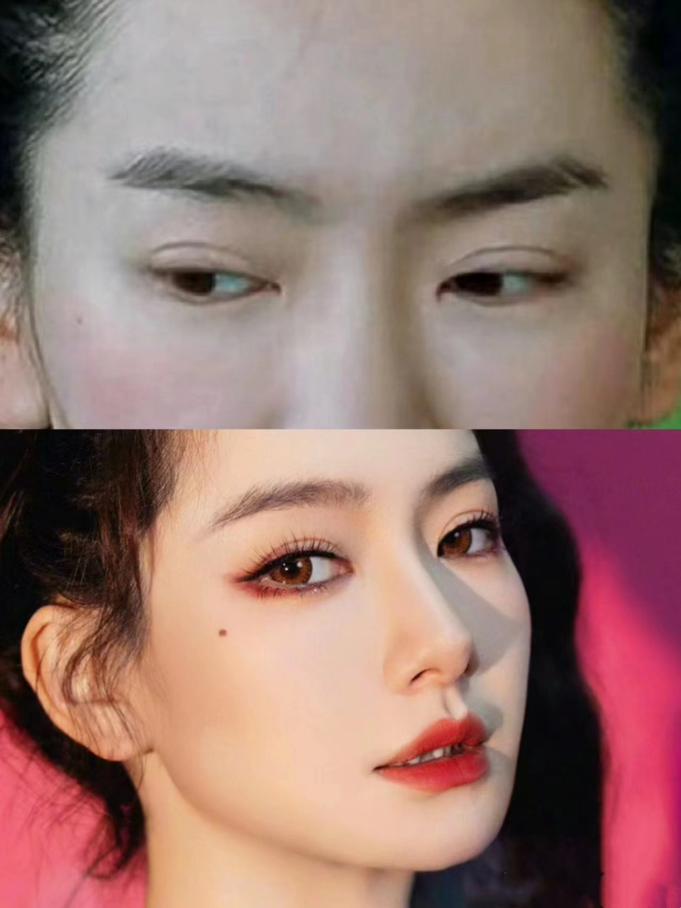 的眼部美学分析 戚薇早些年在节目中说自己割了双眼皮,这个变化也是