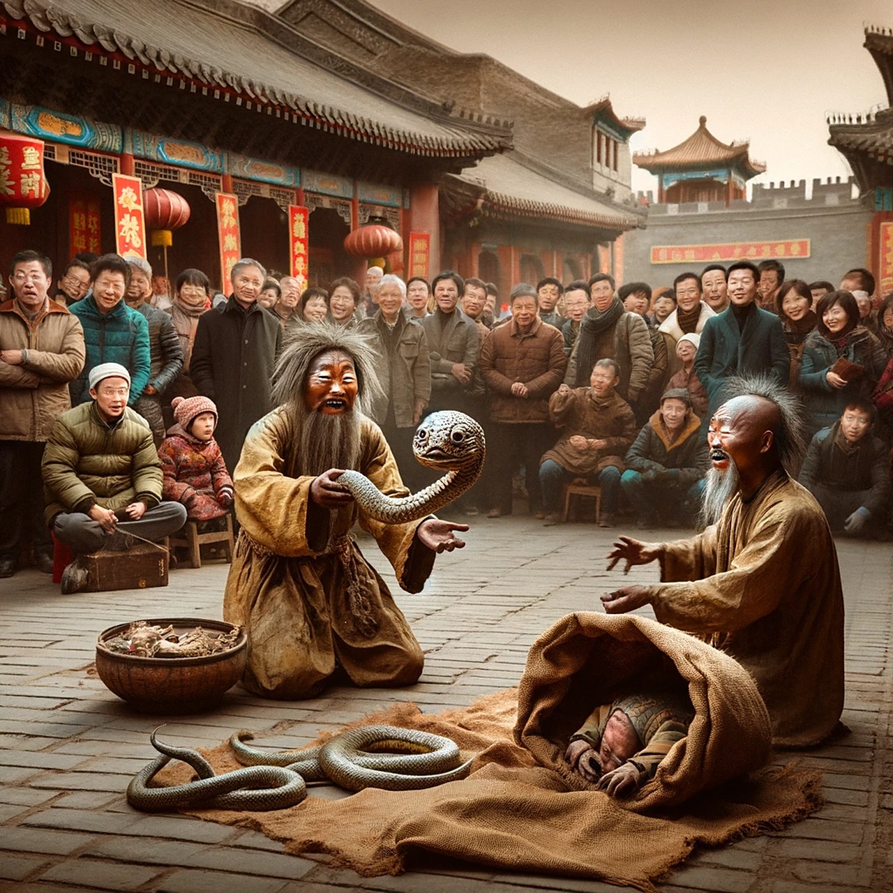 清朝京城的乞丐用"采生折割"手段制造"人面蛇"乞讨,引起轰动.