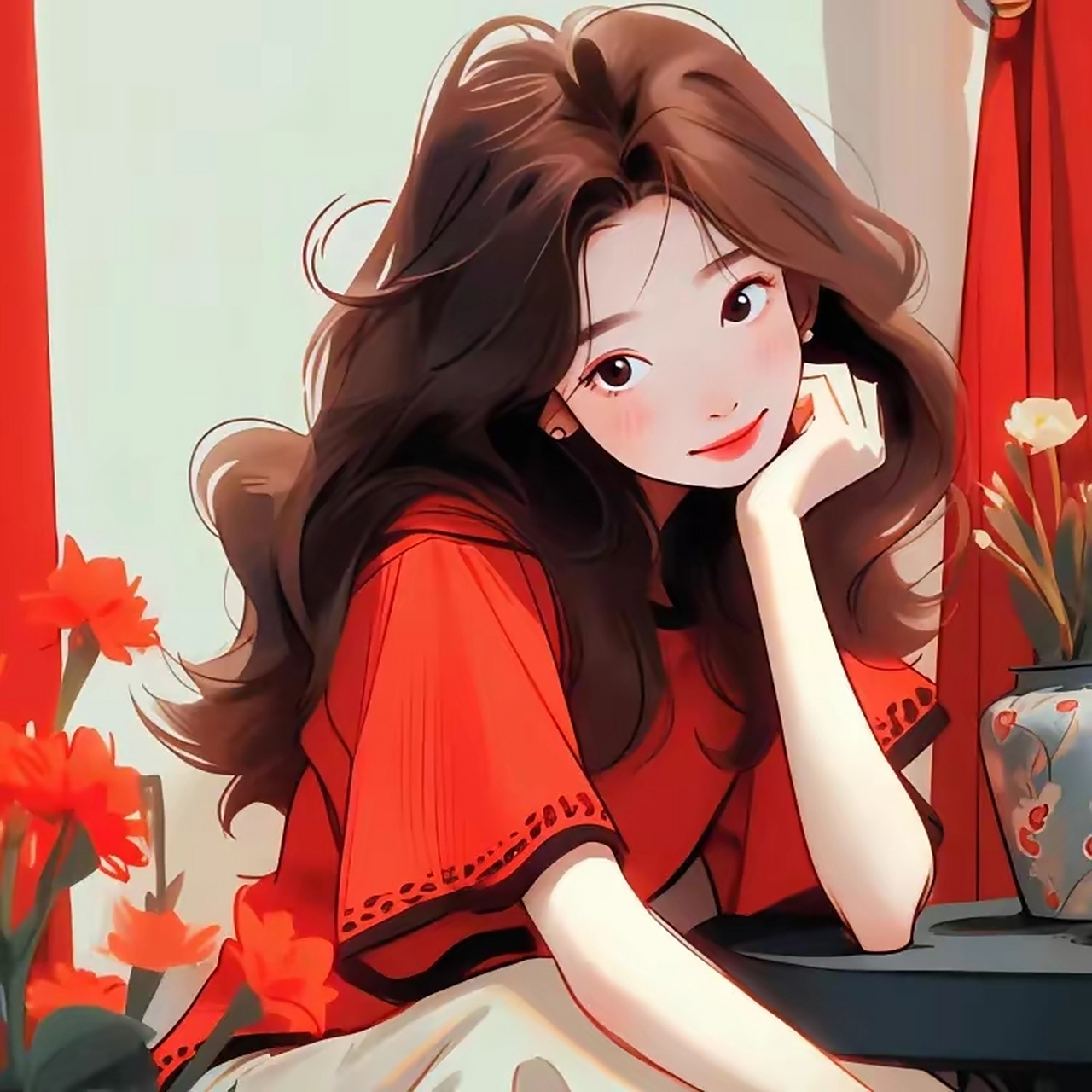 2024龙年新年喜庆红色系女生头像 #跨年创作挑战赛