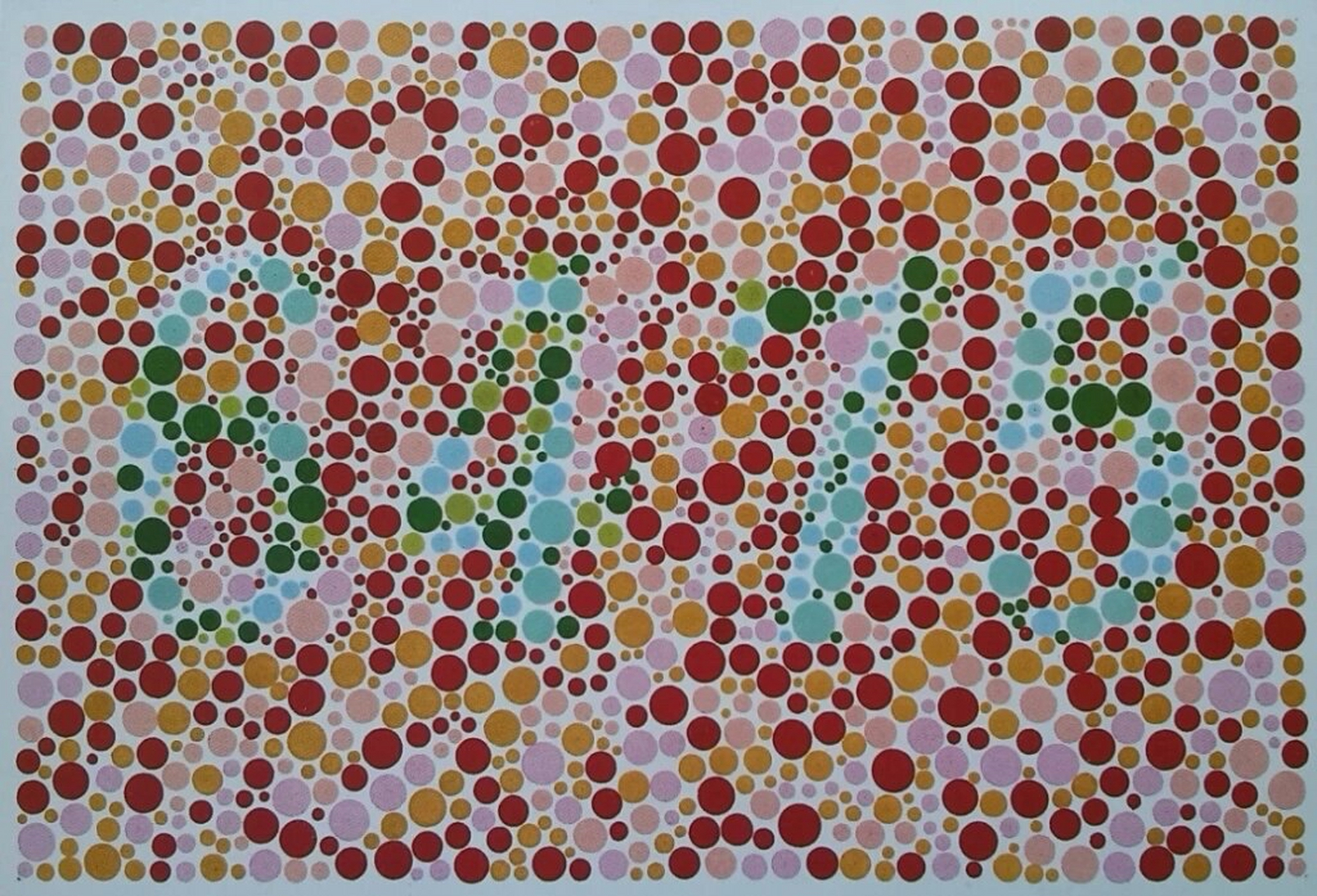 眼晕!学校体检时的色盲检测图,正常人第一眼看是6475,色盲色弱是2719.