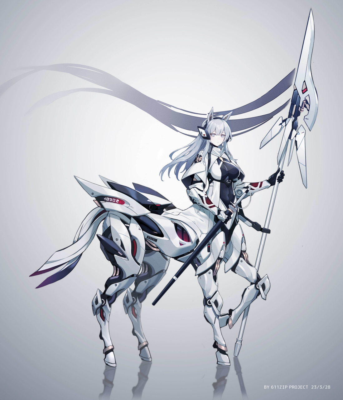 画师羽早toya动漫角色设计欣赏,描绘了一组身穿现代盔甲的女战士,风格