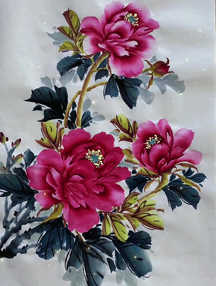一起学画画 国画写意牡丹