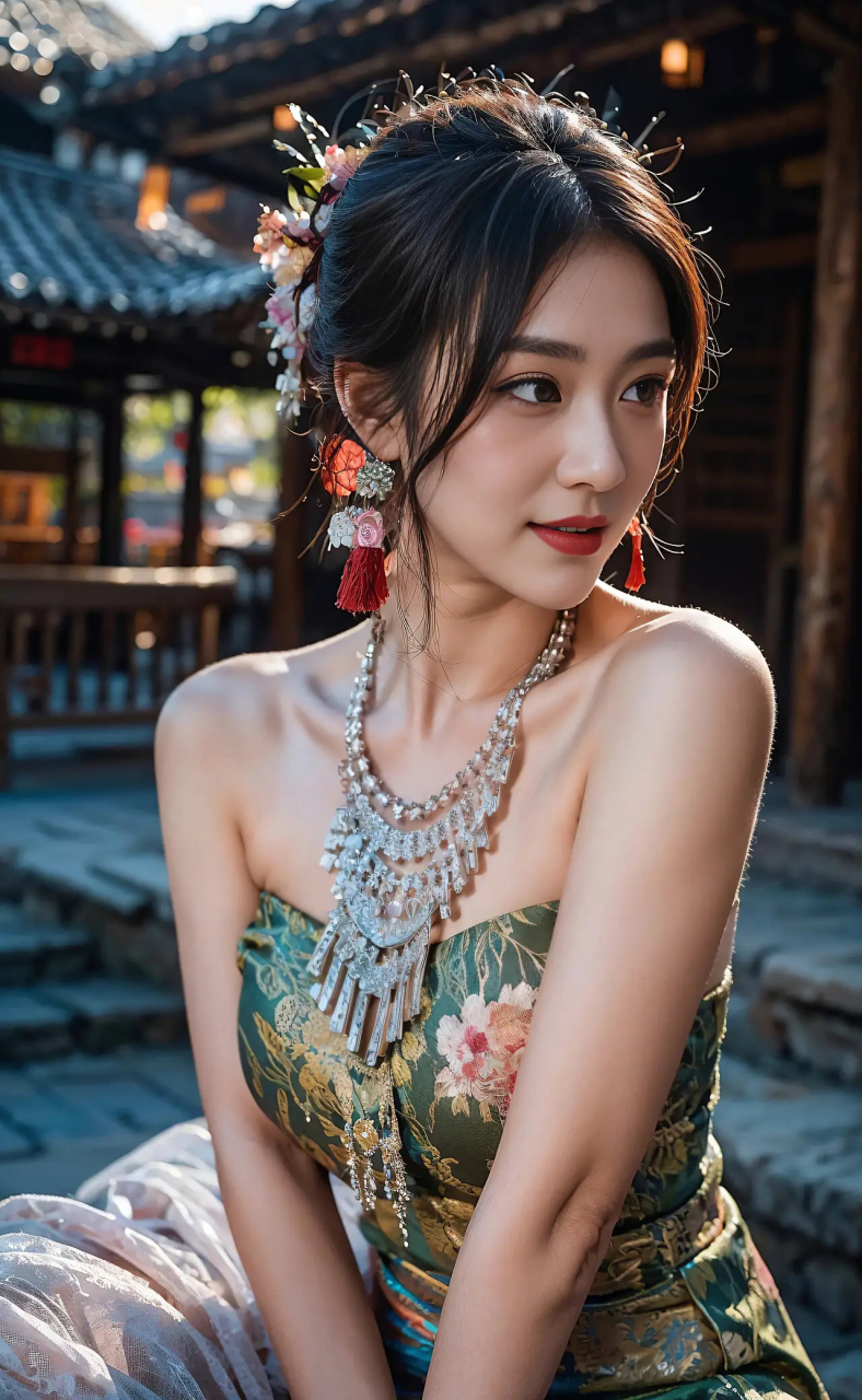 首先想到的是神秘,独特,美丽这几个关键词,少数民族的美女自带异域
