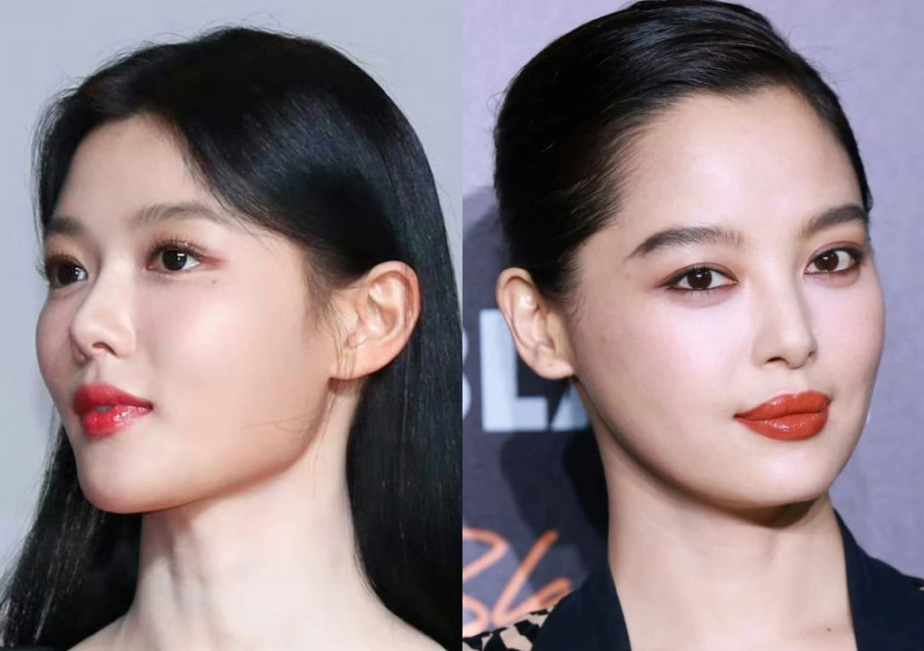 都是短脸阔面型,但是差别也挺大的嗷~ #金裕贞# #辛芷蕾#  67[大笑