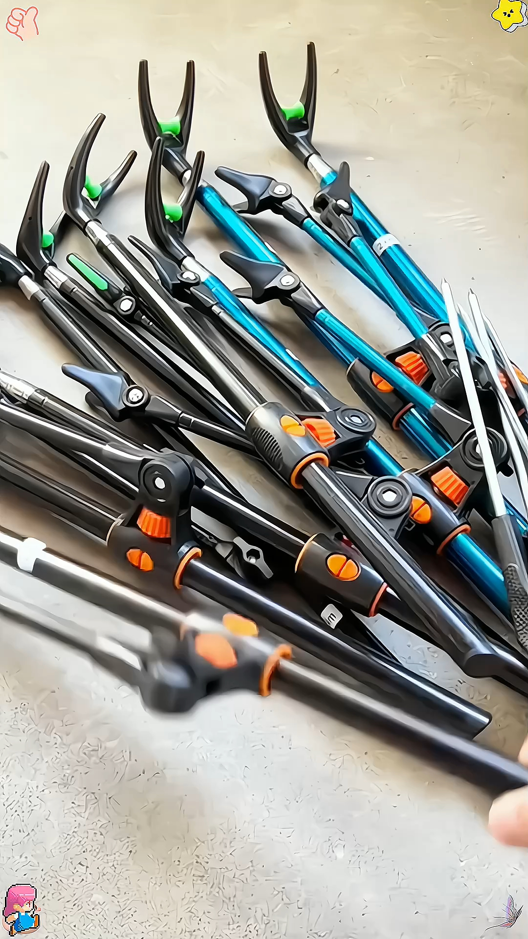 多功能的炮台钓鱼支架,加粗的设计能自由调节长度,钓箱椅都能用!