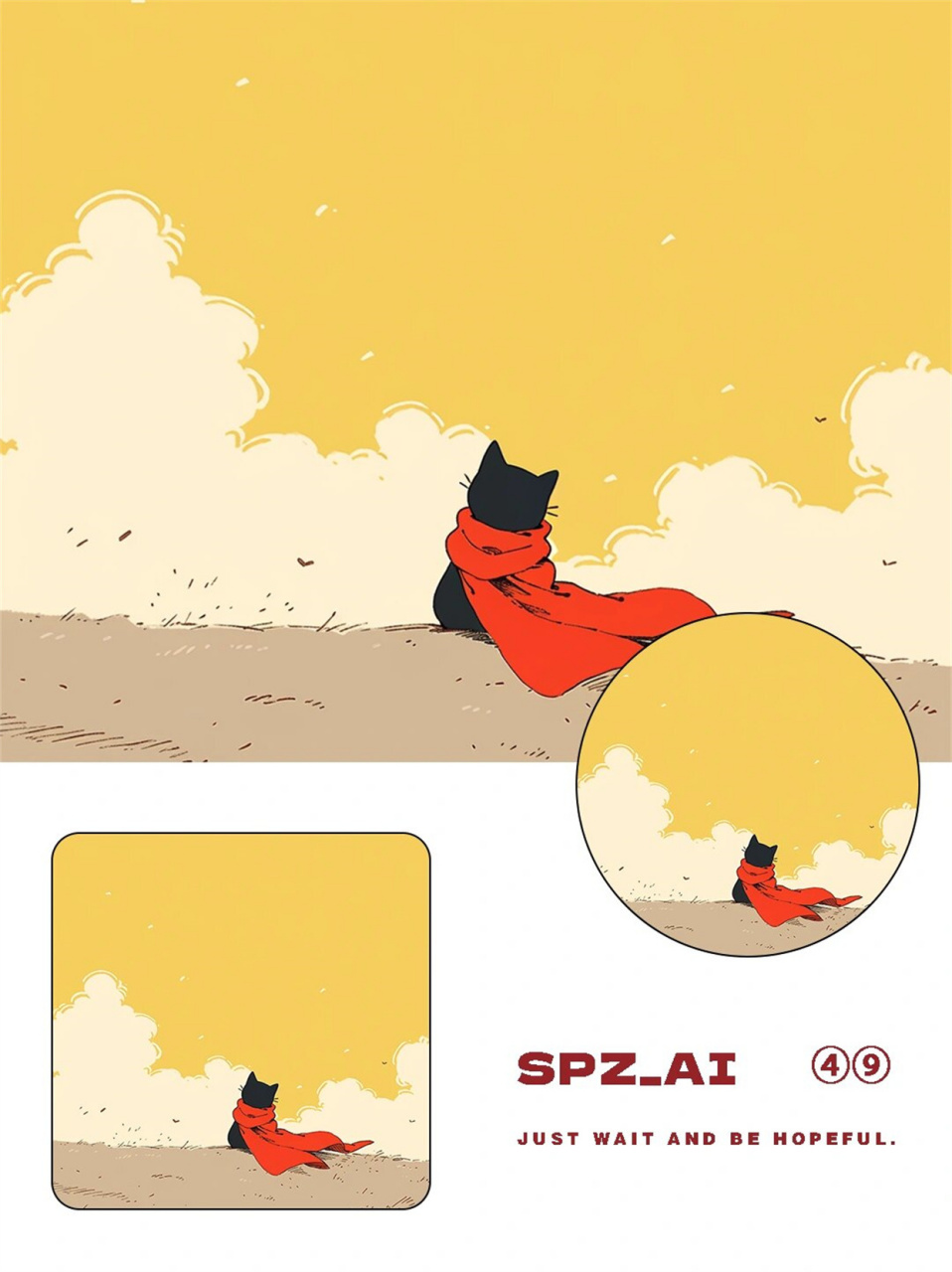 故事感黑猫背影头像