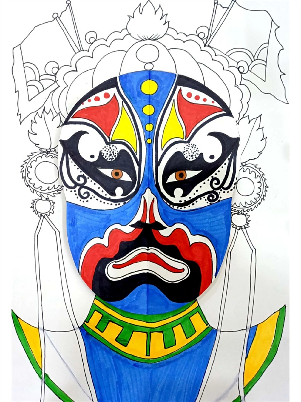 创意美术—川剧变脸  适合年龄:8-10岁 课题来源:川剧是中国传统戏曲