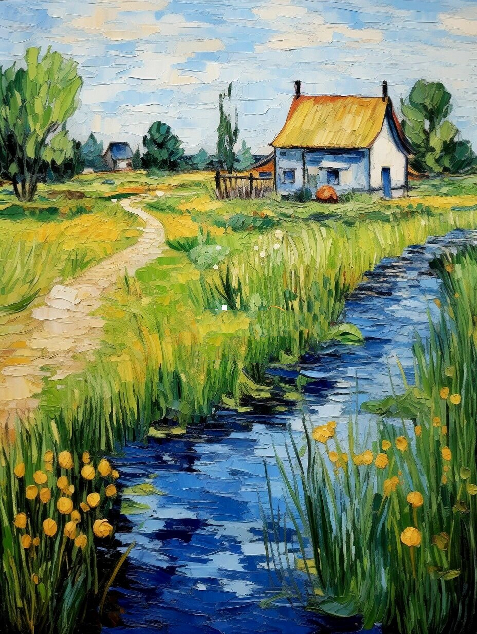 油画风格 —— 夏日田园的绮丽之美  炎炎夏日,田园风光勾勒出一幅