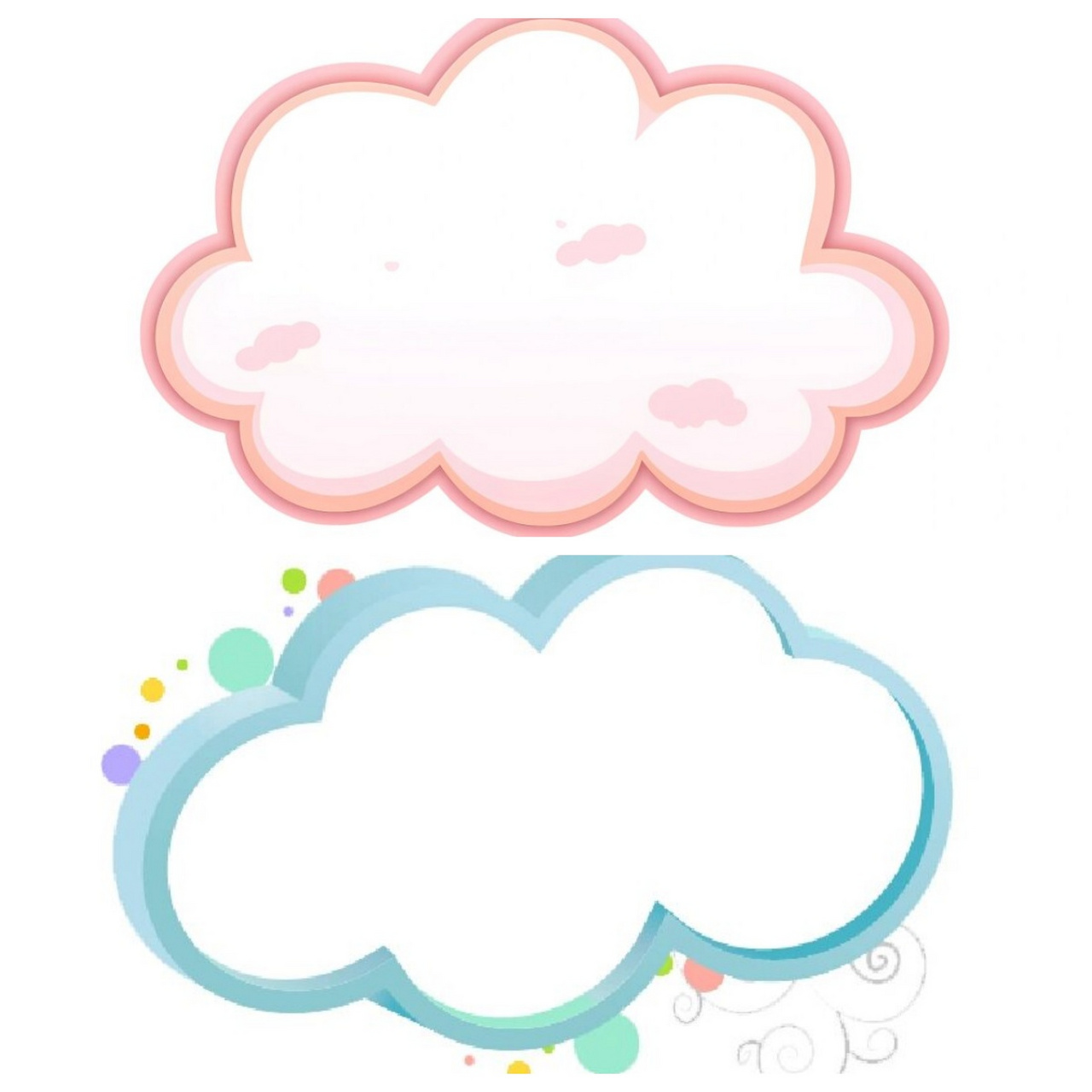 🌈今日带来一系列清新可人的手绘卡通云朵花边
