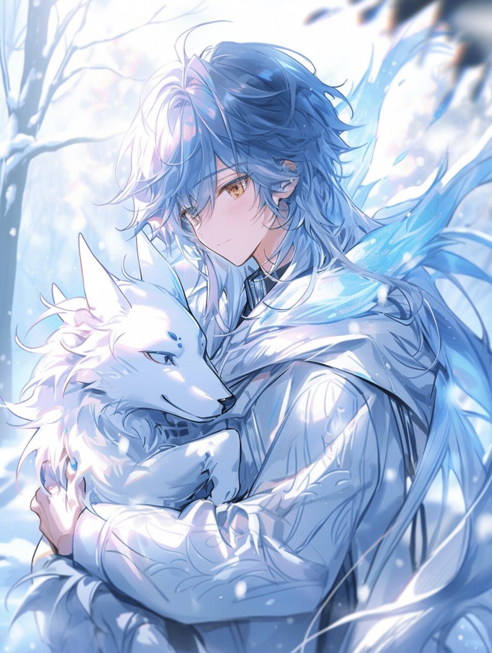 雪域少年(动漫男头壁纸)  冰封雪域,一位勇敢的少年矗立其中,这是他