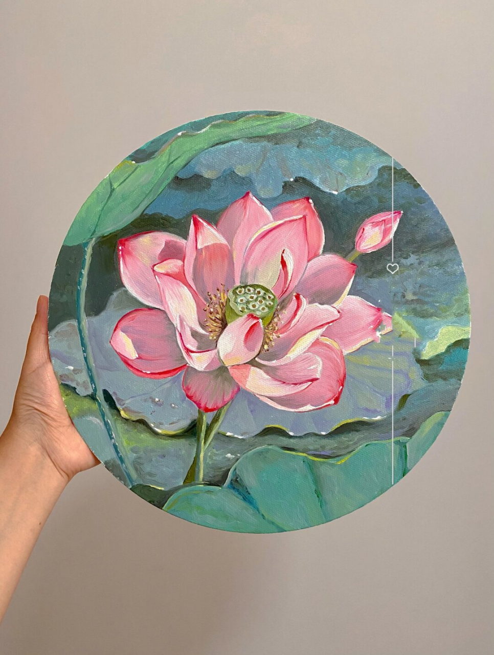 每日一画画 莫奈荷花   为了永久留存夏日荷花的绰约风姿,运用绘画