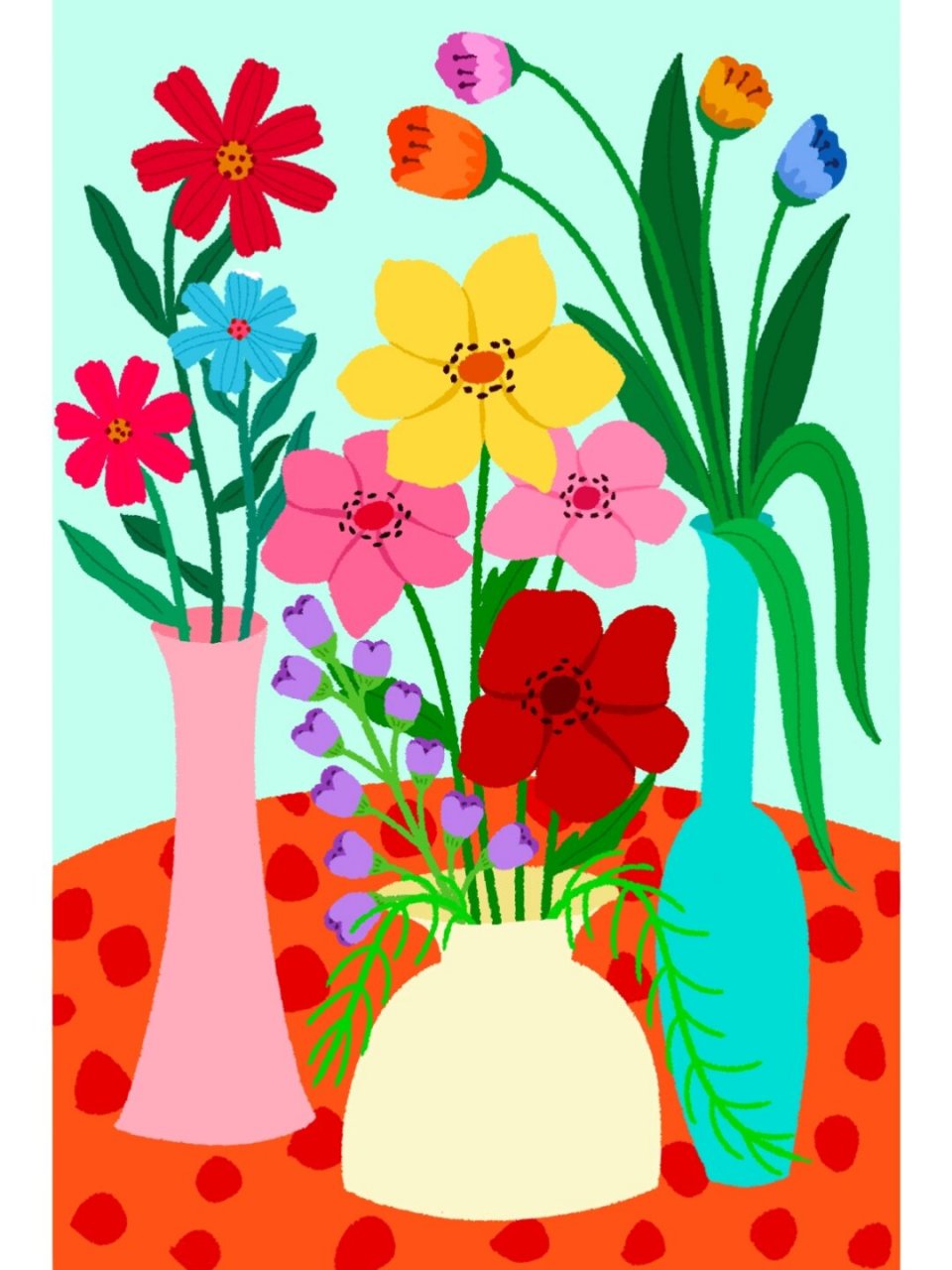 这里汇集了各种美丽的花卉插画,让你仿佛置身于一个绚丽多彩的花海之