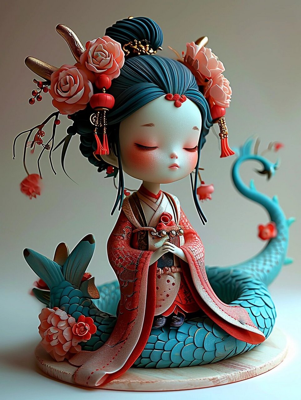 超凡脱俗的粘土小龙女-美到令人窒息的艺术  当你凝