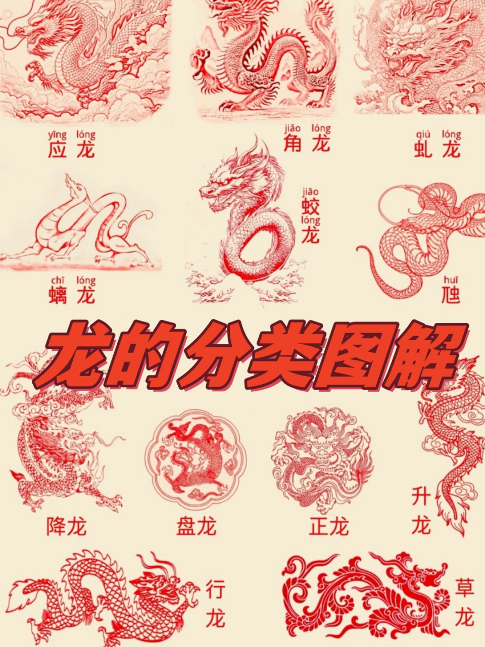 龙的形态特征丰富多样,如角像鹿,头似骆驼,眼睛像兔,脖颈像蛇,腹部像