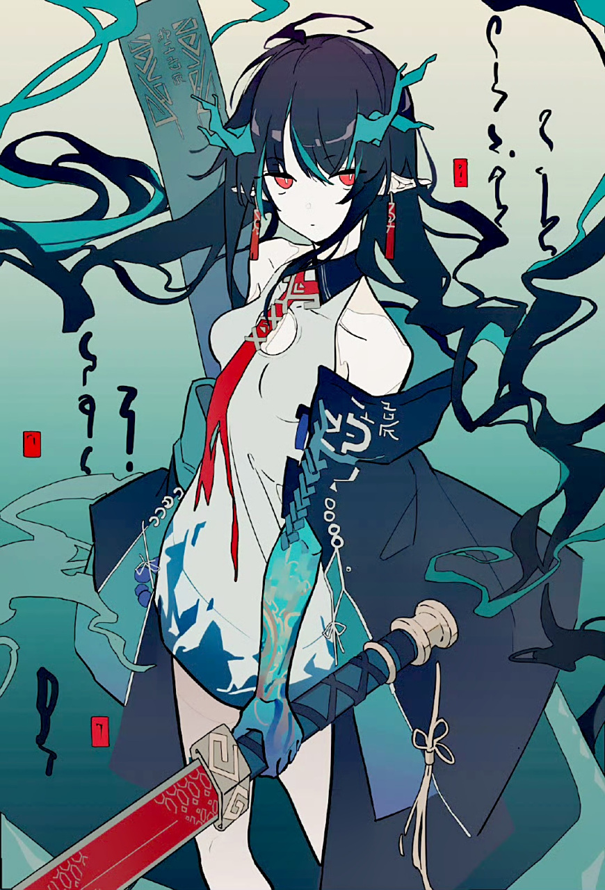 画师oamoamoa动漫角色插画欣赏,用飘逸的画风再现了动漫经典人物,色彩