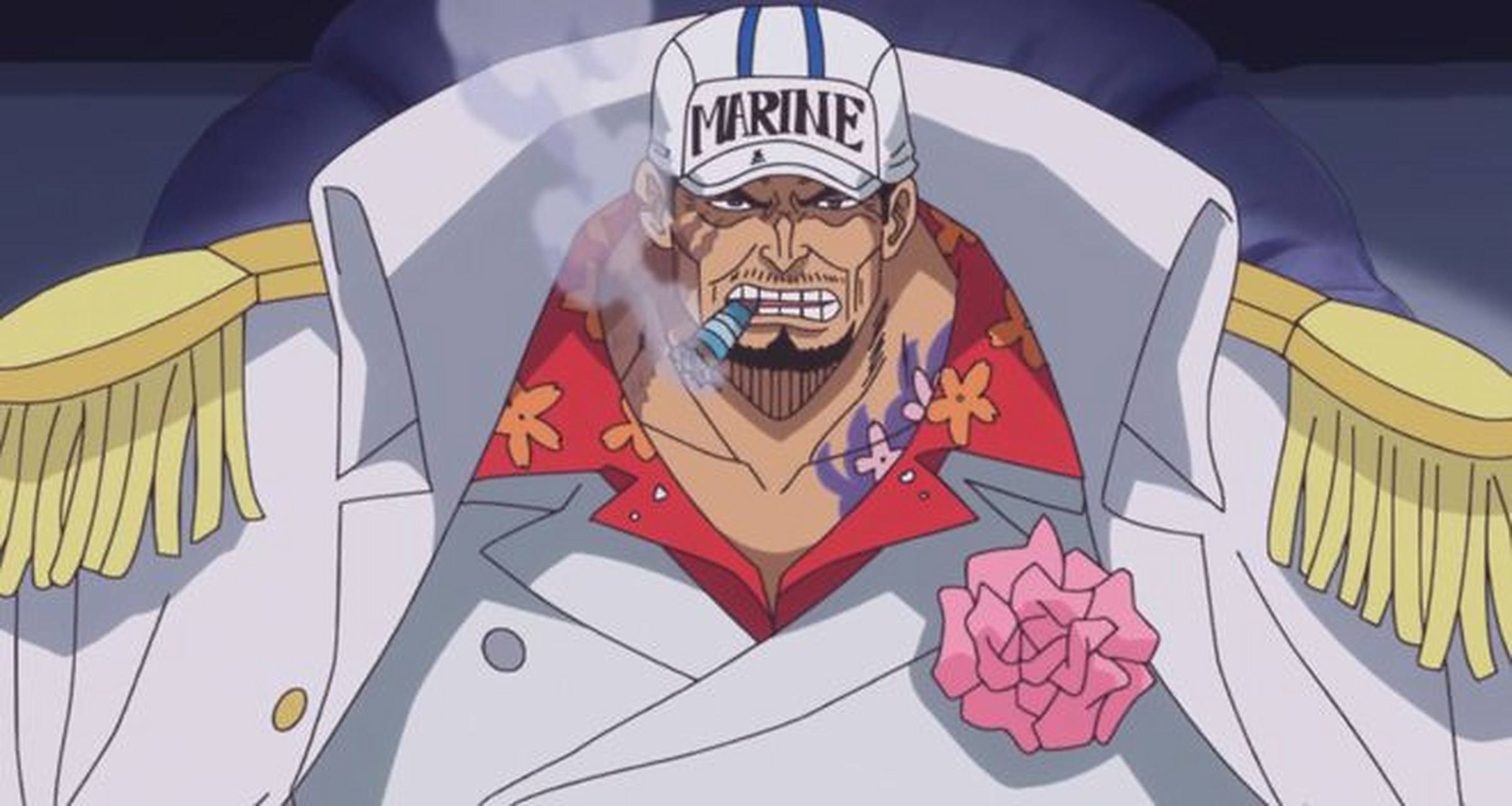 尾田漫画里已经极力渲染红狗压迫感了