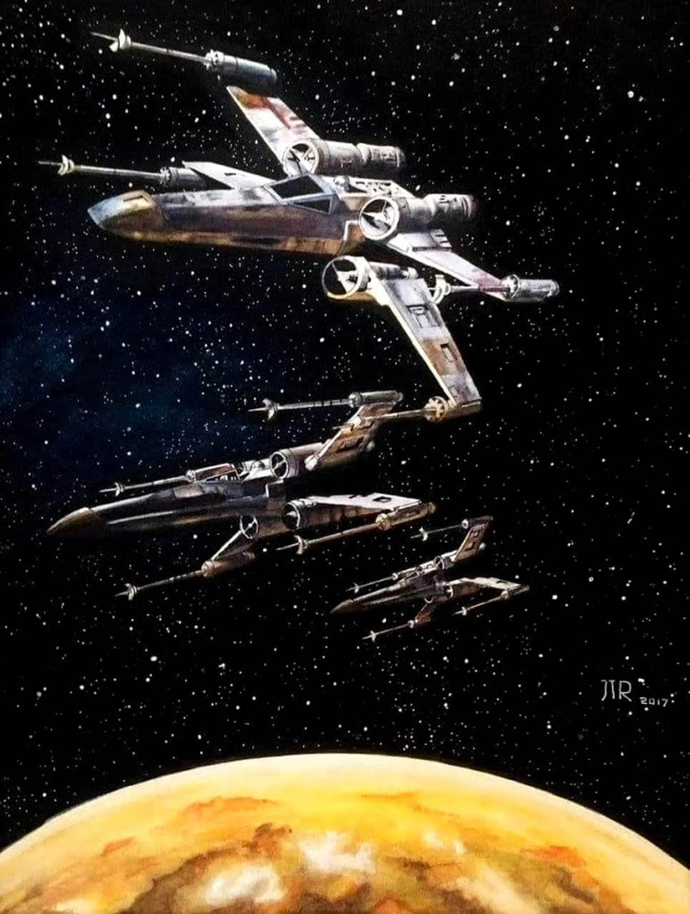 美国画家jay rogers绘制的《星球大战》插画作品,描绘了帝国与反抗军