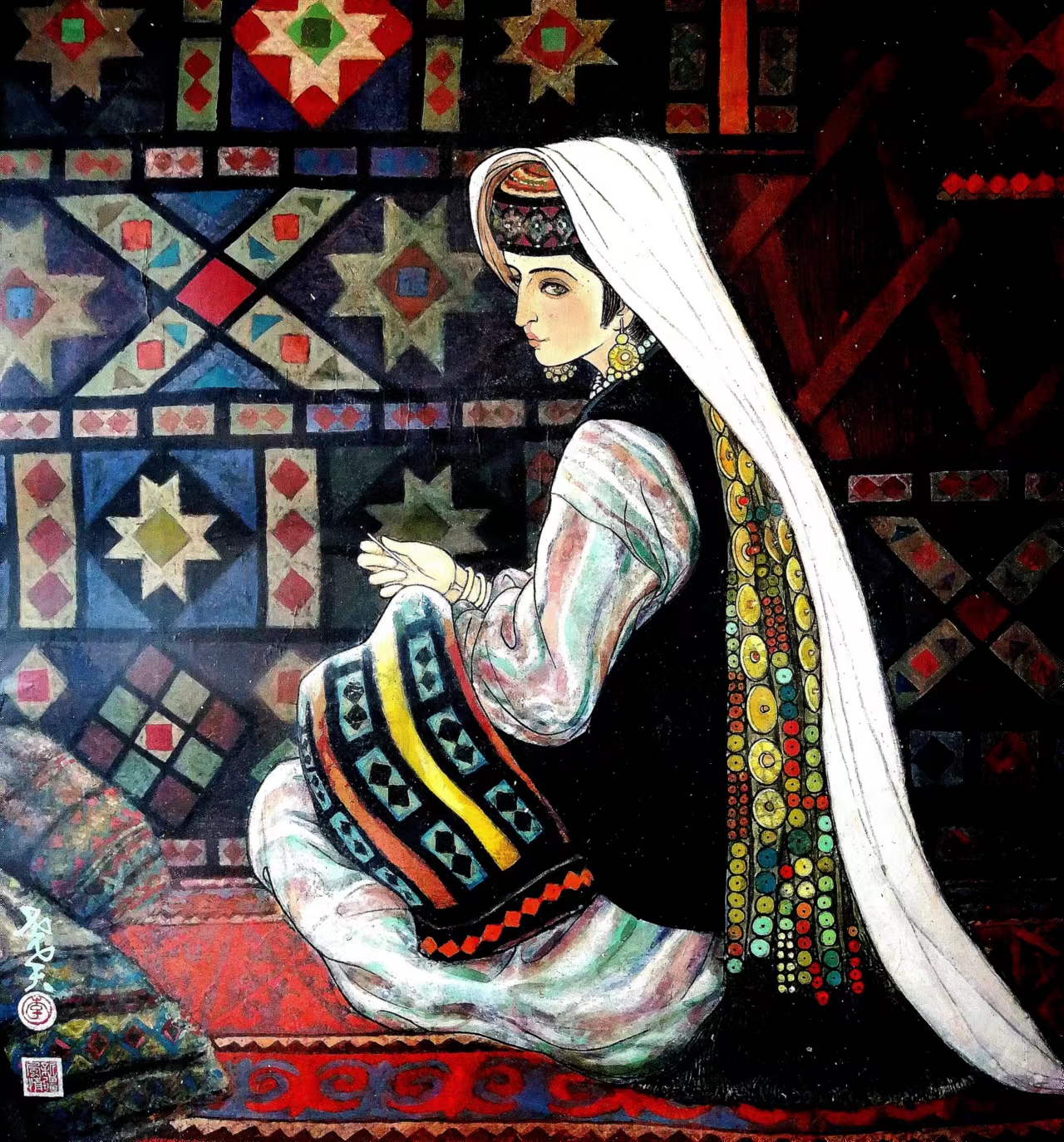 极尽绚烂而又归于沉静——读李尧天先生新疆风情重彩画作品有感