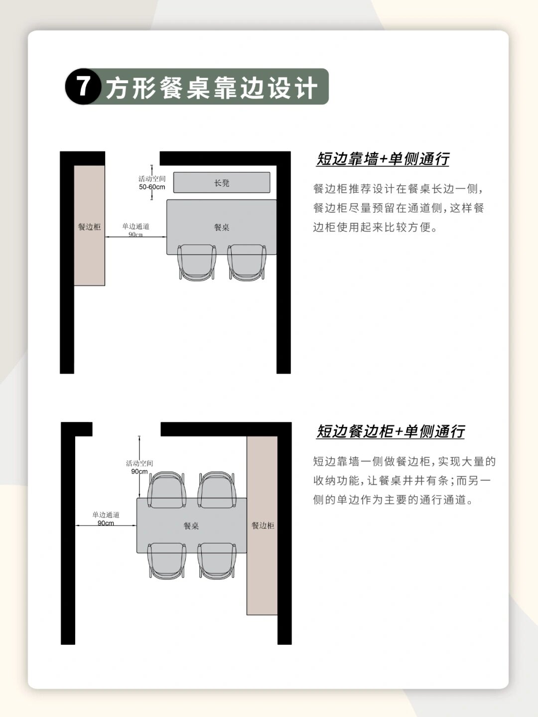 最全餐桌布局尺寸赶紧收藏备用♀  餐桌的长度:通常在120-240厘米之间