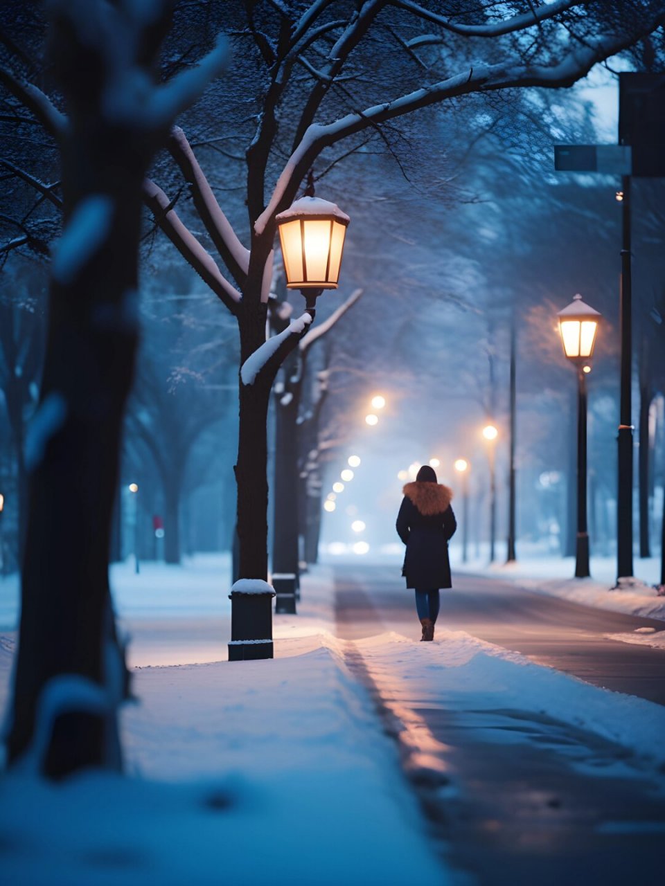 伤感的雪景孤独图片