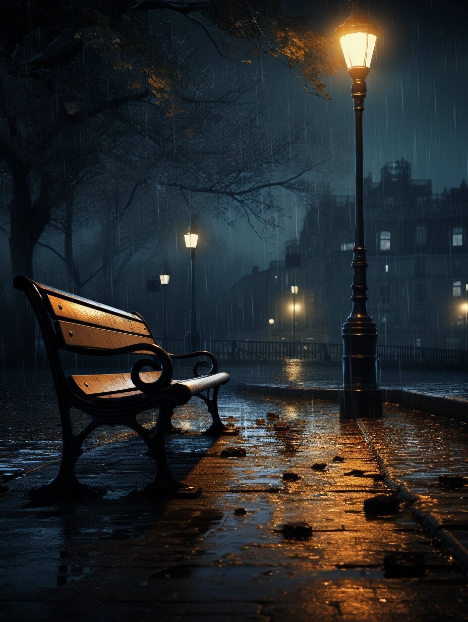 雨天伤感夜景背景图