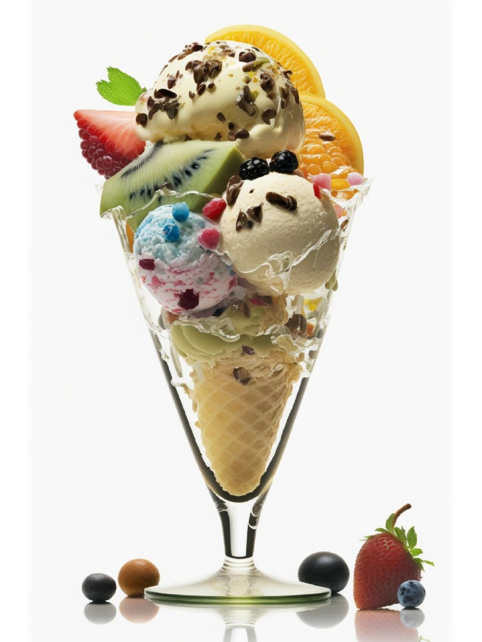美术生绘画素材1000集:冰淇淋  想象一下,在炎炎夏日,手捧一支五彩