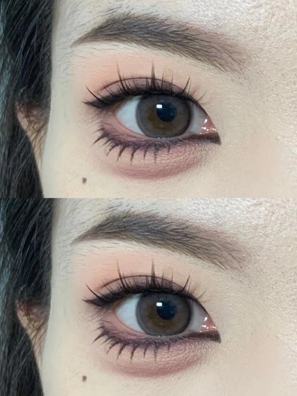 内双杏眼眼妆嫩嫩甜椒小烟熏0基础  对于内双杏眼的眼睛来说,化妆时