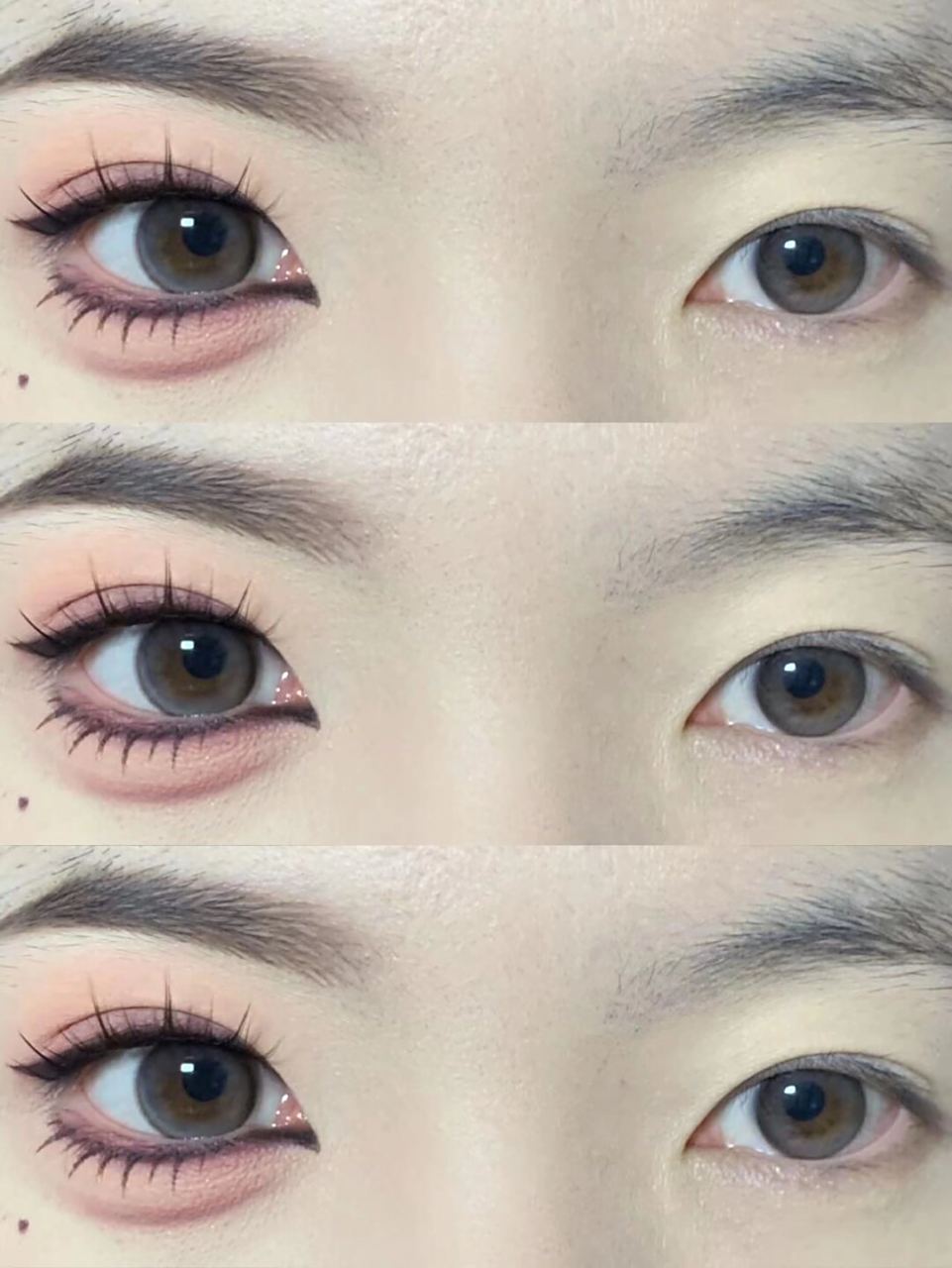 内双杏眼眼妆嫩嫩甜椒小烟熏0基础  对于内双杏眼的眼睛来说,化妆时