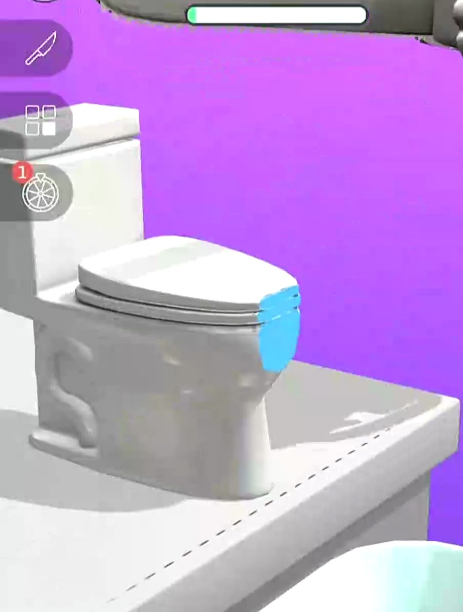 解压游戏:小刀切开马桶玩具-度小视