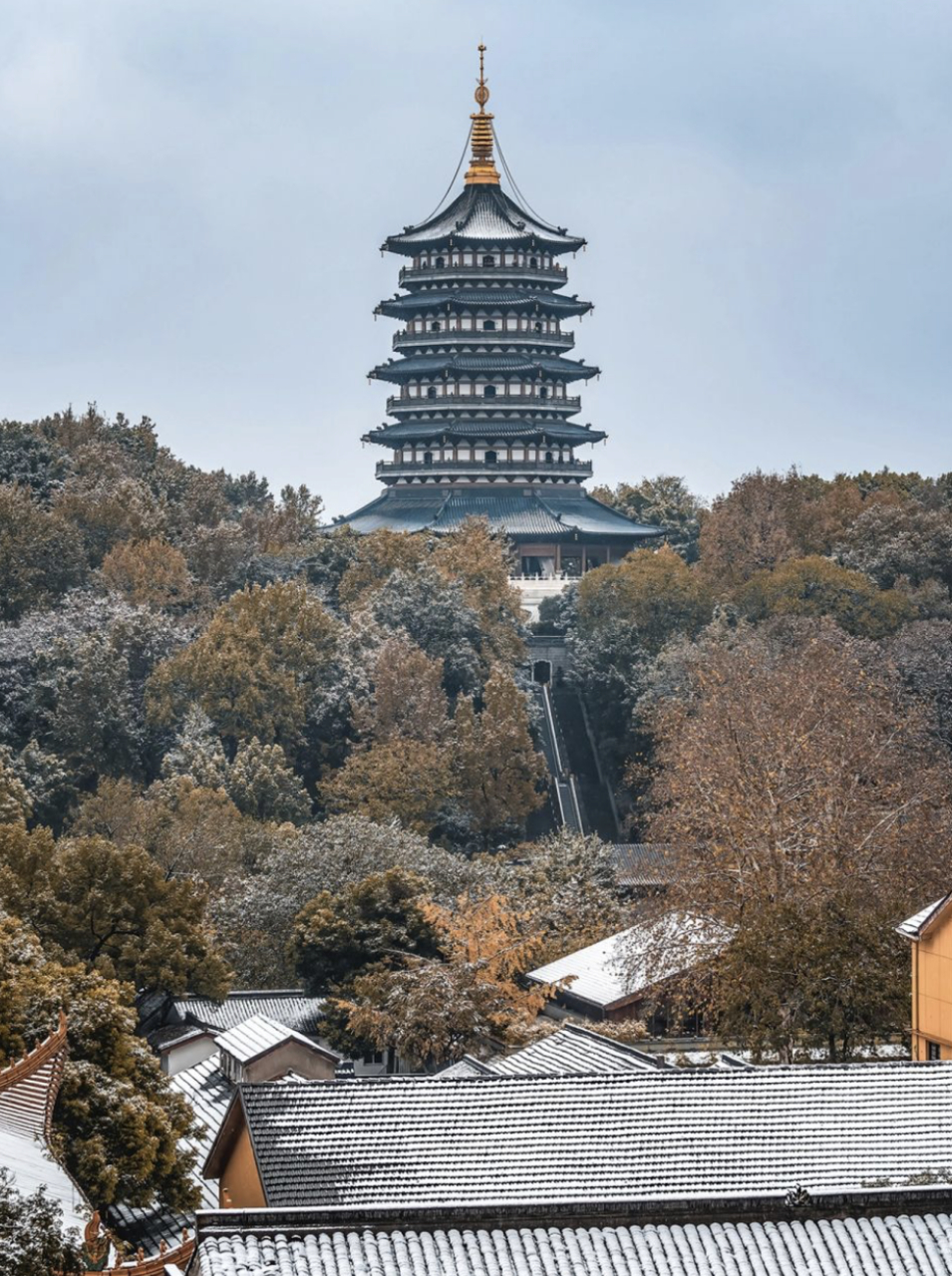 杭州城市雪景图片