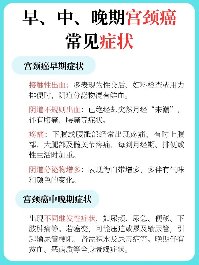 宫颈癌初期有哪些症状? .@妇产科赵卫红主任的动态