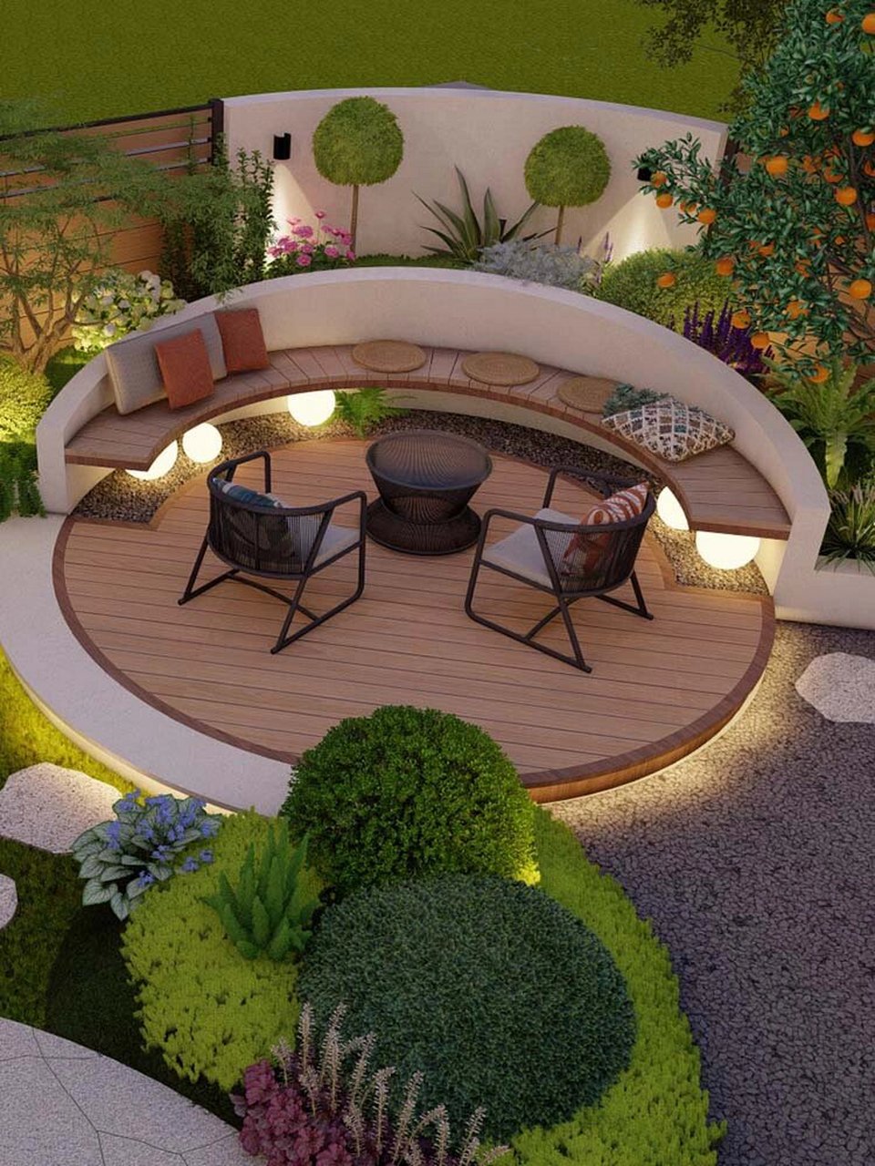 花园庭院弧形卡座就这么简单!