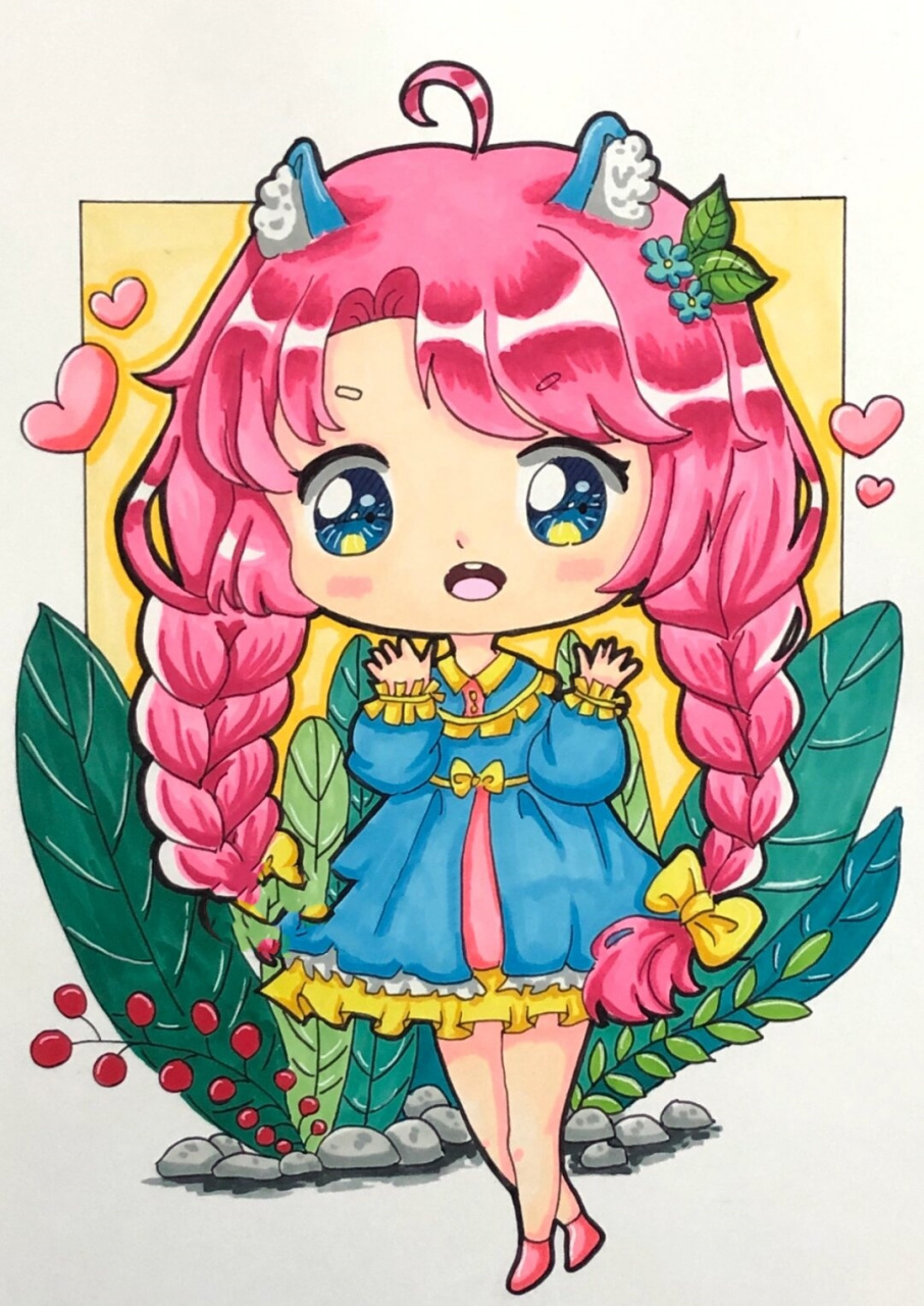 q版动漫绘画注重细节和色彩的搭配,让整个画面看起来非常精致和温馨.