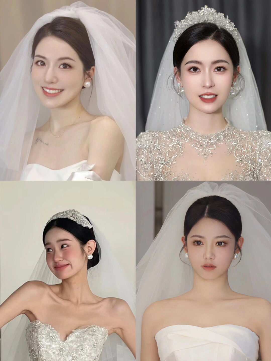 干净饱满的整体造型主纱发型和头饰都以干净饱满为主以突出新娘牡 