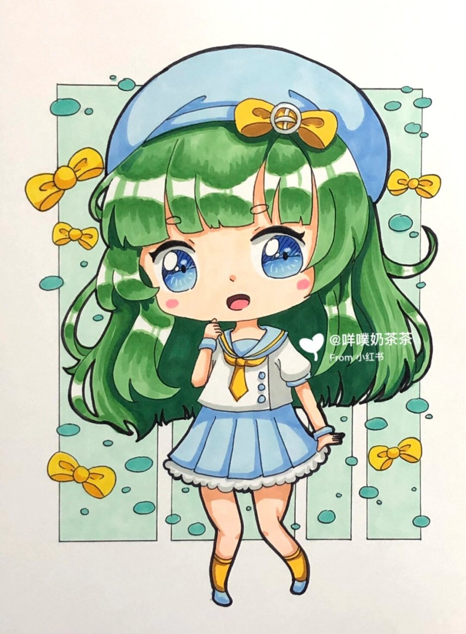 q版动漫绘画注重细节和色彩的搭配,让整个画面看起来非常精致和温馨.