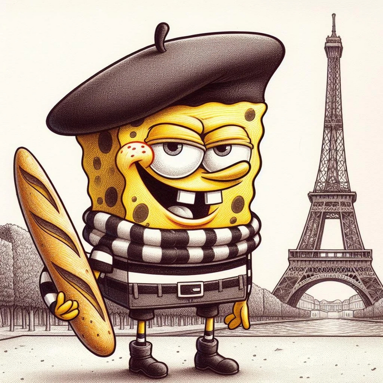 海绵宝宝环游世界  在utingui的ai绘画分享中,我们可以看到对不同国家