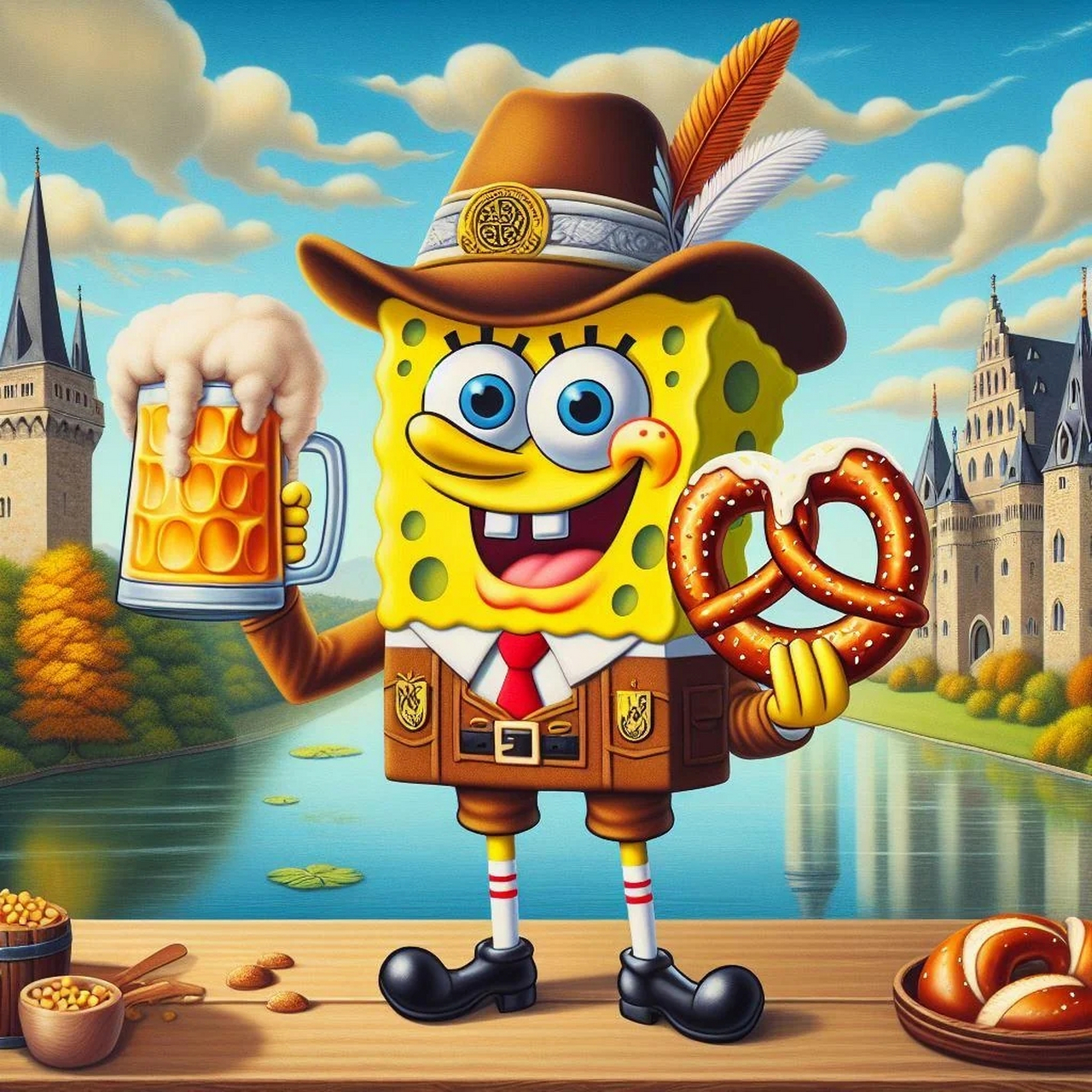 海绵宝宝环游世界  在utingui的ai绘画分享中,我们可以看到对不同国家