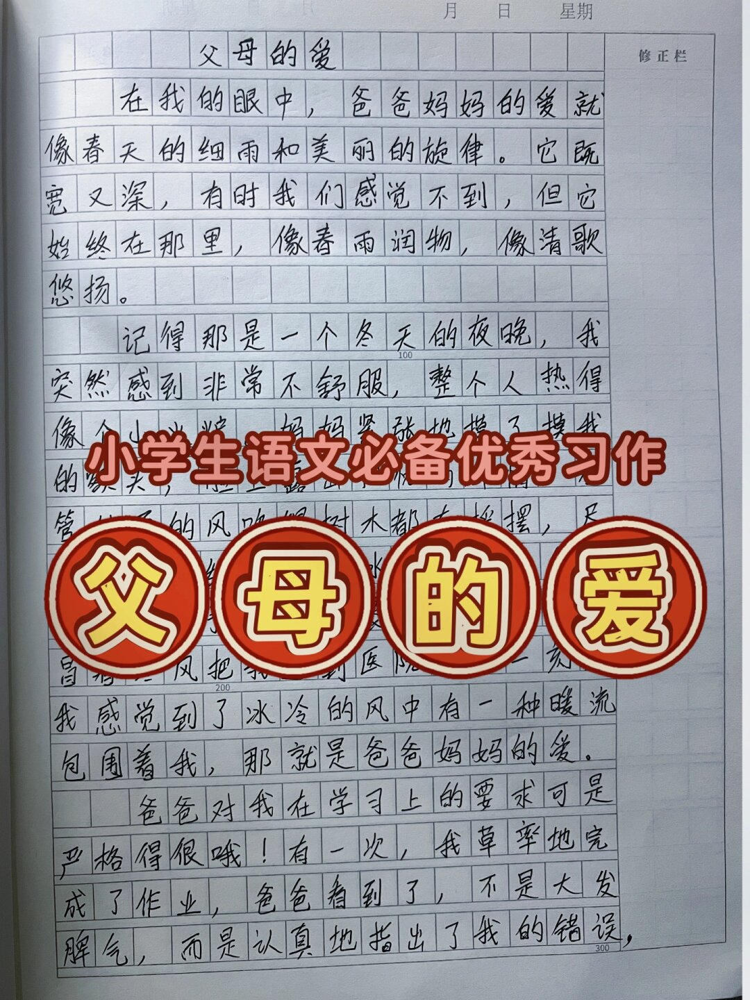 表达对父母的爱50字