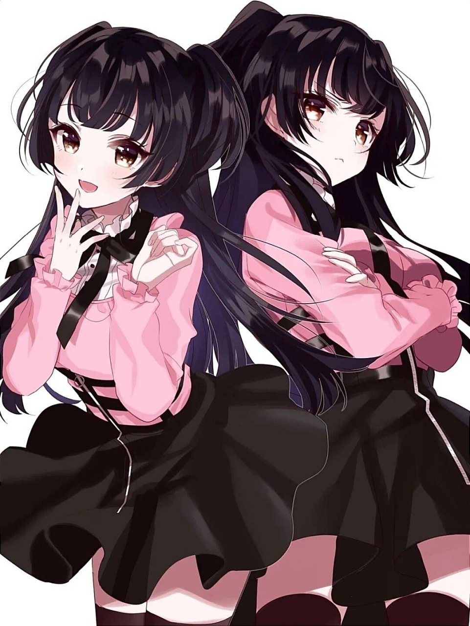 二次元动漫图片双人半身  嘿,小伙伴们!