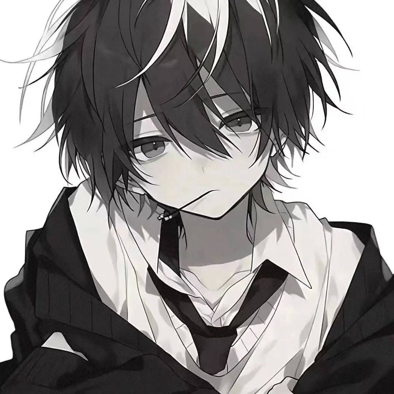 黑白动漫头像微醺/雨太大,回不去