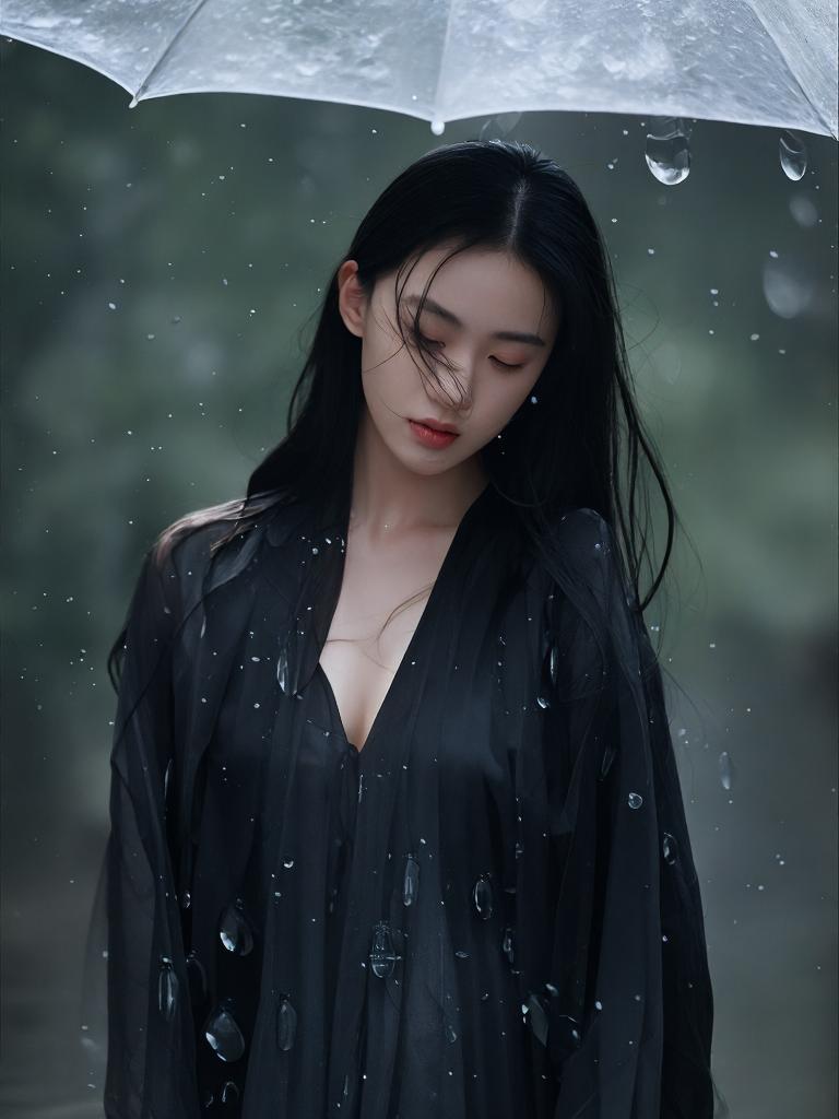 滂沱中的遗憾,如雨水淋湿凋零