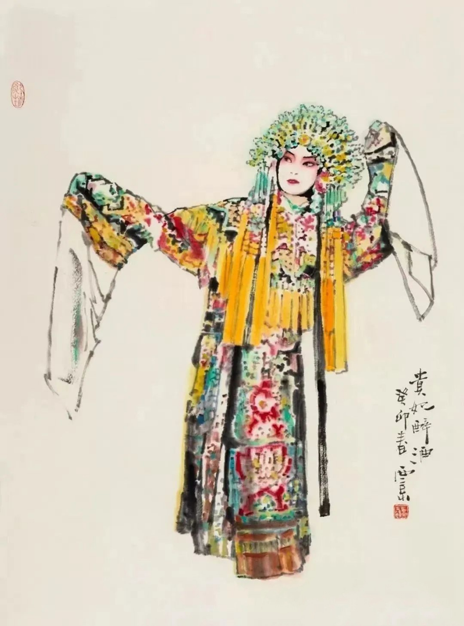 王西京的戏画,不愧人物画大家,将戏曲人物的一颦一笑,一招一式都画