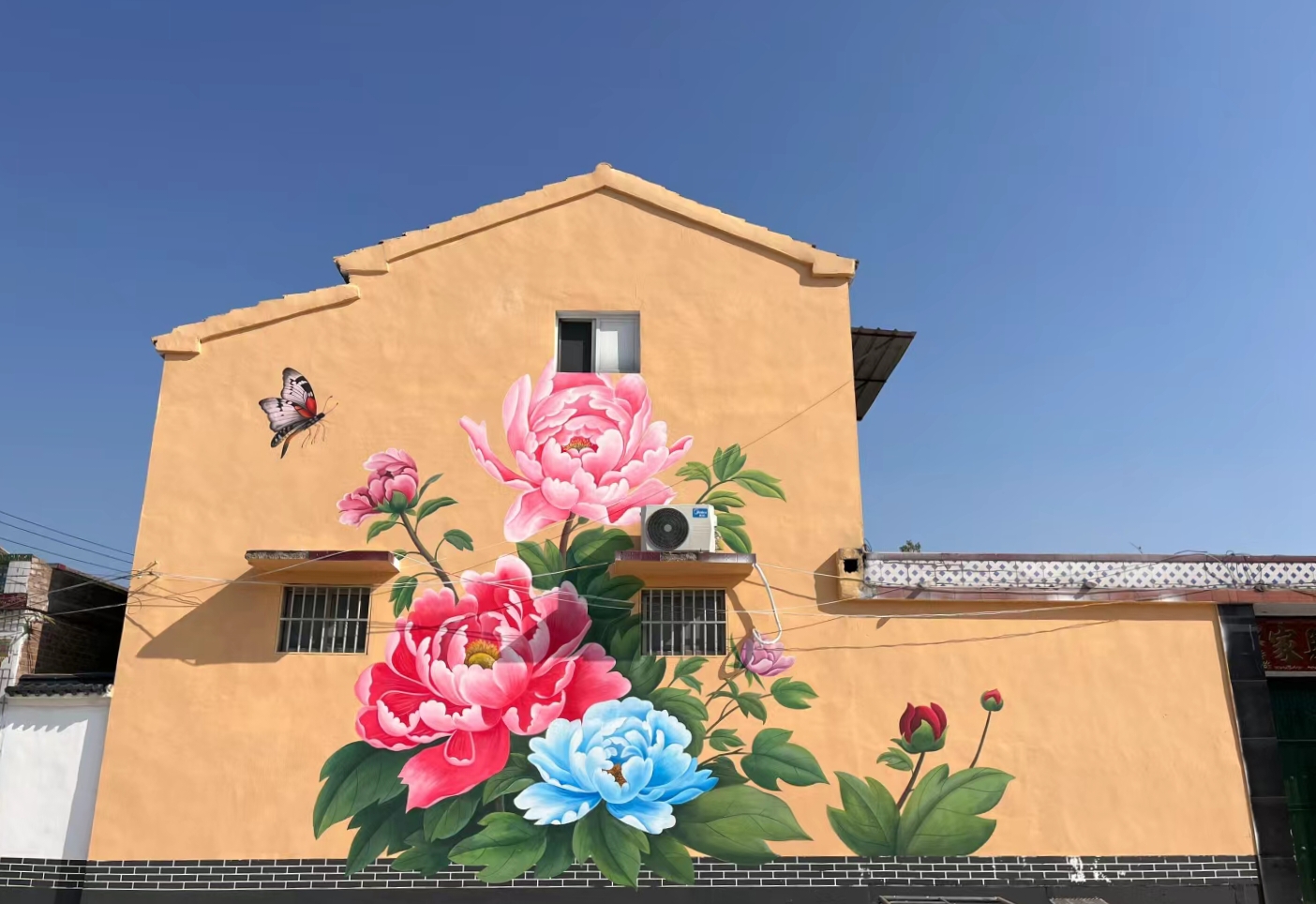 沁阳墙体彩绘绘制3d彩绘墙勾画焦作乡村振兴新画卷